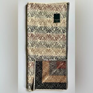 🎁8PC Tahari Bath Towel Set - Fall Multi Decorative Cotton Towels - COCOA/CHAL